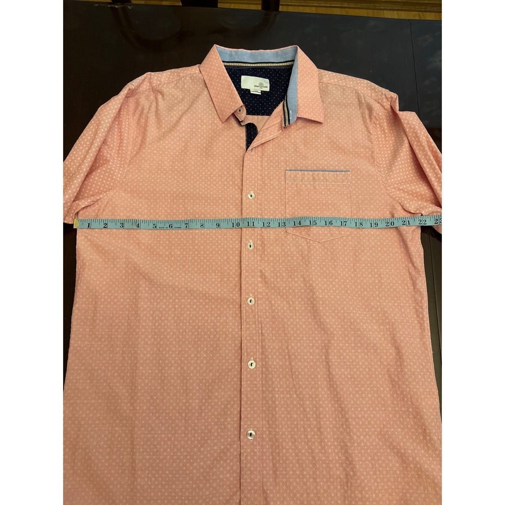 Craft & Flow Button-Up Shirt Dobby Dot Pattern Long Sleeve Casual Mens Large - Picture 4 of 11